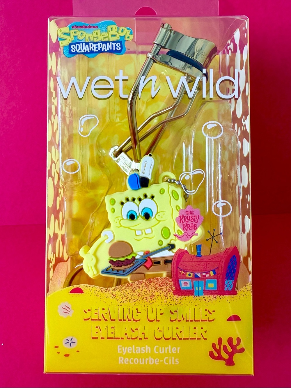 NWT SpongeBob SquarePants x Wet n Wild "Serving Up Smiles Eyelash Curler & Charm